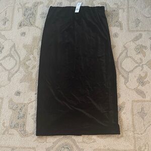 New York & Company Black Midi Skirt Velvet